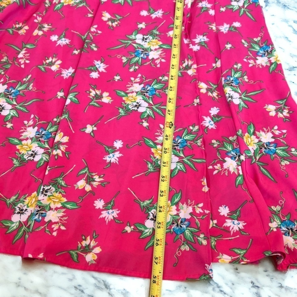 New York & Co. NWT Pink Floral Wrap Maxi Dress Size XS Sleevless - Picture 5 of 13